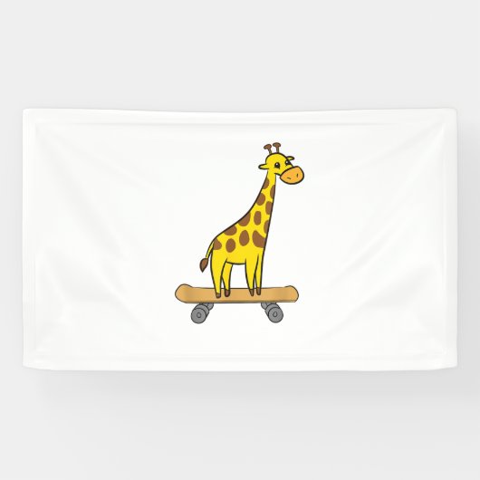 Grappig Giraffe Lover Giraffe Skateboard Spandoek (Horizontaal)