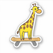 Grappig Giraffe Lover Giraffe Skateboard Sticker (Voorkant)