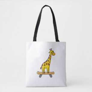 Grappig Giraffe Lover Giraffe Skateboard Tote Bag