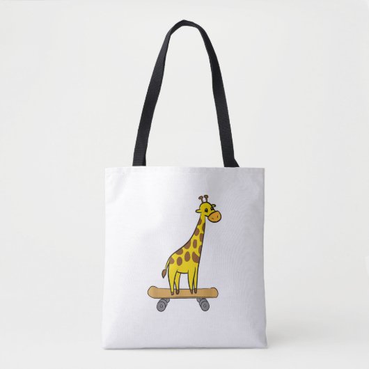 Grappig Giraffe Lover Giraffe Skateboard Tote Bag (Voorkant)