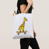 Grappig Giraffe Lover Giraffe Skateboard Tote Bag (Dichtbij)