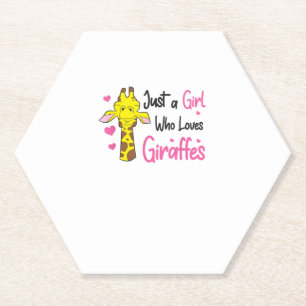 Grappig Giraffe meisje, gewoon een meisje dat van Kartonnen Onderzetters