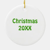 Grappig Giraffe met lichtflitskerst Keramisch Ornament (Achterkant)