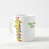 Grappig Giraffe met lichtflitskerst Koffiemok (Voorkant links)
