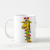 Grappig Giraffe met lichtflitskerst Koffiemok (Links)