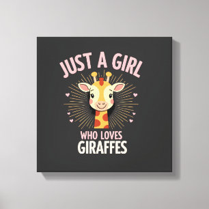 Grappig Giraffe-ontwerp voor vrouwen meisjes Safar Canvas Afdruk