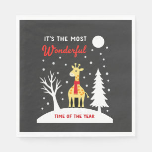 Grappig Giraffe-ontwerp voor vrouwen meisjes safar Servet