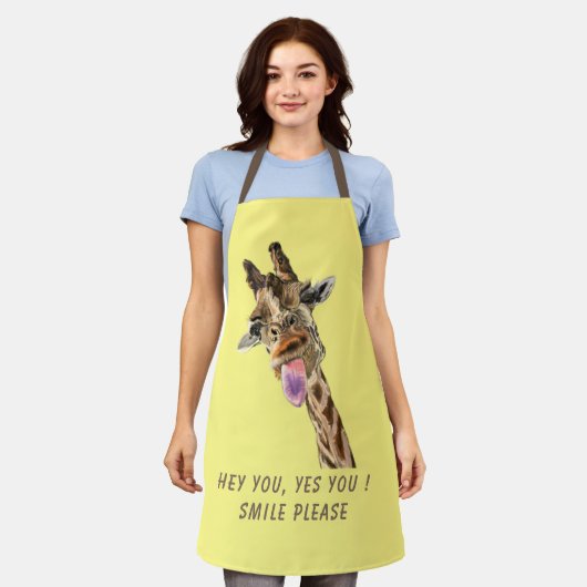 Grappig Giraffe Schort met aangepaste tekst en kle (Gedragen)