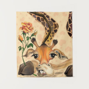 Grappig Giraffe Tapestry Wandkleed