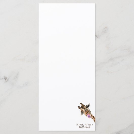 Grappig Giraffe Tongue Out Play Menu Smile (Achterkant)