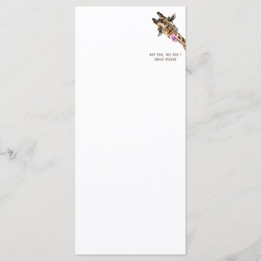 Grappig Giraffe Tongue Out Play Menu Smile (Voorkant)