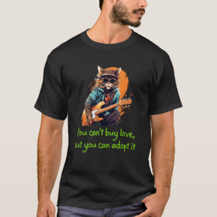 Grappig gitaar kattenkostuum voor kattencafé en ka t-shirt