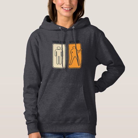 Grappig Gitaar Vader Vintage Gravure Shirt Ontwerp (Voorkant)