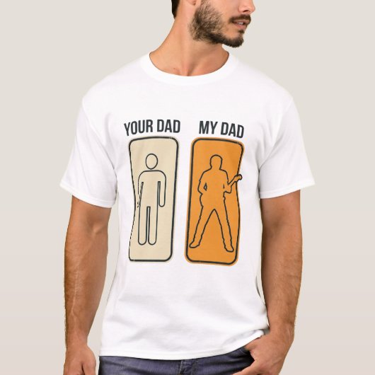 Grappig Gitaar Vader Vintage Gravure Shirt Ontwerp (Voorkant)