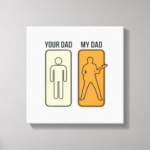 Grappig Gitaar Vader Vintage Gravure Shirt Ontwerp Canvas Afdruk