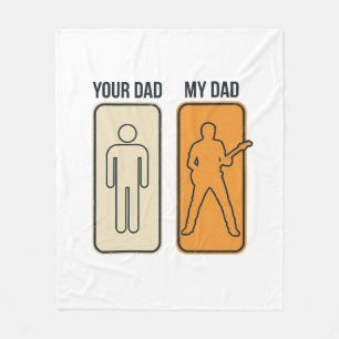 Grappig Gitaar Vader Vintage Gravure Shirt Ontwerp Fleece Deken
