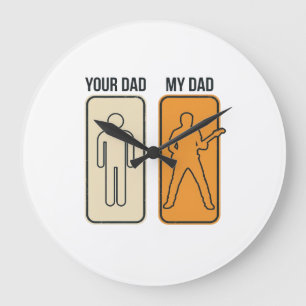 Grappig Gitaar Vader Vintage Gravure Shirt Ontwerp Grote Klok