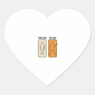 Grappig Gitaar Vader Vintage Gravure Shirt Ontwerp Hart Sticker
