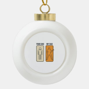 Grappig Gitaar Vader Vintage Gravure Shirt Ontwerp Keramische Bal Ornament