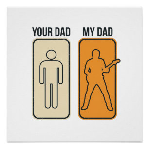 Grappig Gitaar Vader Vintage Gravure Shirt Ontwerp Perfect Poster