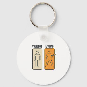 Grappig Gitaar Vader Vintage Gravure Shirt Ontwerp Sleutelhanger