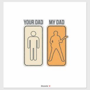 Grappig Gitaar Vader Vintage Gravure Shirt Ontwerp Sticker