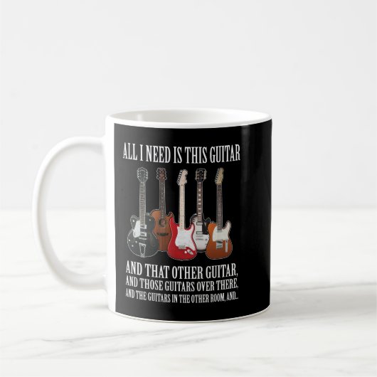 Grappig gitaargeschenk... ik heb alleen maar gitar koffiemok (Links)