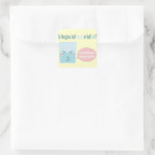 Grappig glas half leeg half vol vierkante sticker (Tas)