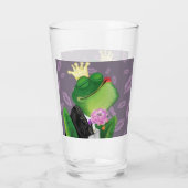Grappig Glas met Kikker Prins - Kus (Achterkant)
