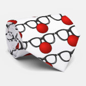 Grappig glas met rode grappige neus stropdas (Opgerold)