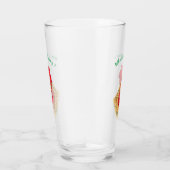 Grappig Glas met Verrassde Haan - Aangepaste Tekst (Rechts)