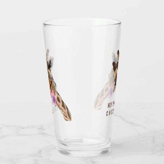 Grappig Glas Speelse Giraffe Proost - Aangepaste T (Rechts)