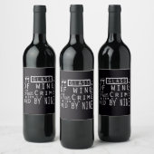 Grappig Glas Wijn True Crime Bed By NIne Etiket (Flessen)