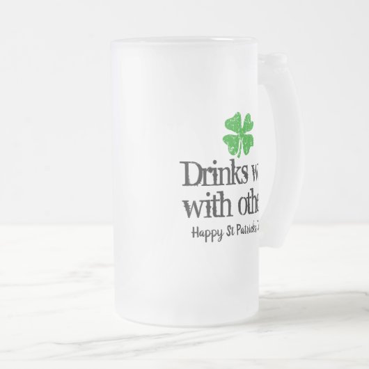 Grappig glasbier mok cadeau voor St Patrick's Day (Voorkant rechts)