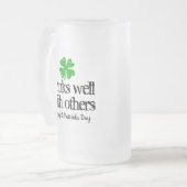 Grappig glasbier mok cadeau voor St Patrick's Day (Voorkant links)