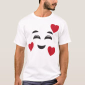 Grappig glimlachen van Emojis Hearts Halloween Lov T-shirt (Voorkant)