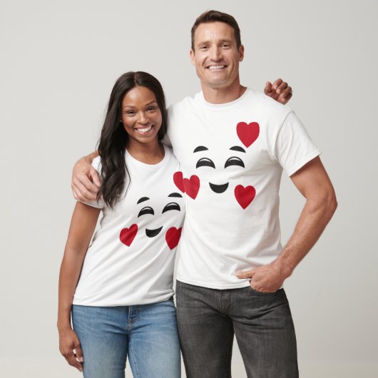 Grappig glimlachen van Emojis Hearts Halloween Lov T-shirt (Unisex)