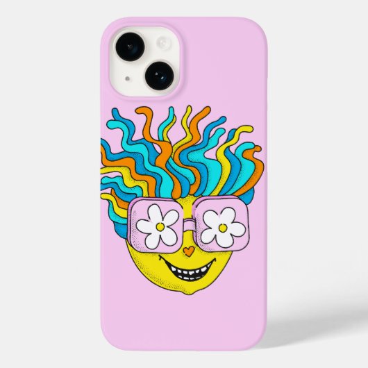 Grappig Glimlachend Karakter Met Roze Brillen Kleu Case-Mate iPhone Case (Achterkant)