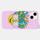 Grappig Glimlachend Karakter Met Roze Brillen Kleu Case-Mate iPhone Case (Achterkant (horizontaal))