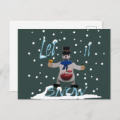 grappig glimlachend sneeuwman feestdagenkaart (Voorkant / Achterkant)