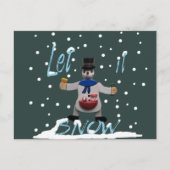 grappig glimlachend sneeuwman feestdagenkaart (Voorkant)