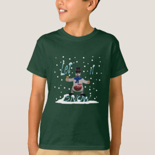 grappig glimlachend sneeuwman t-shirt