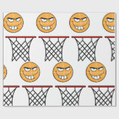 Grappig Glimmend Basketbal Gezicht Dunking Cadeaupapier (Vlak)