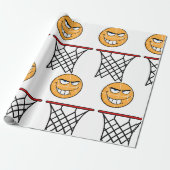 Grappig Glimmend Basketbal Gezicht Dunking Cadeaupapier (Uitgerold)