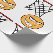 Grappig Glimmend Basketbal Gezicht Dunking Cadeaupapier (Hoek)
