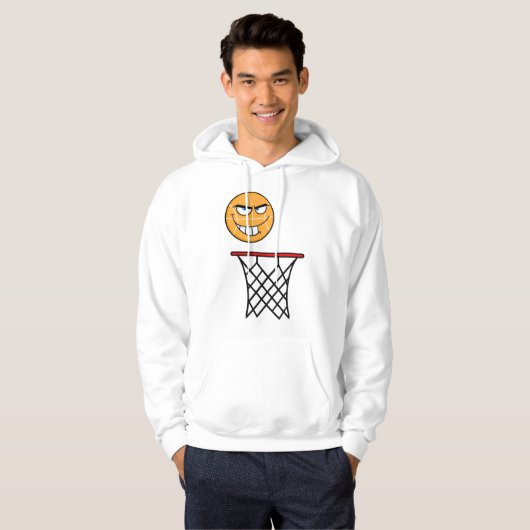 Grappig Glimmend Basketbal Gezicht Dunking Hoodie (Voorkant volledig)