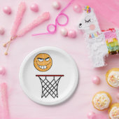 Grappig Glimmend Basketbal Gezicht Dunking Papieren Bordje (Feest)