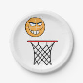 Grappig Glimmend Basketbal Gezicht Dunking Papieren Bordje (Voorkant)