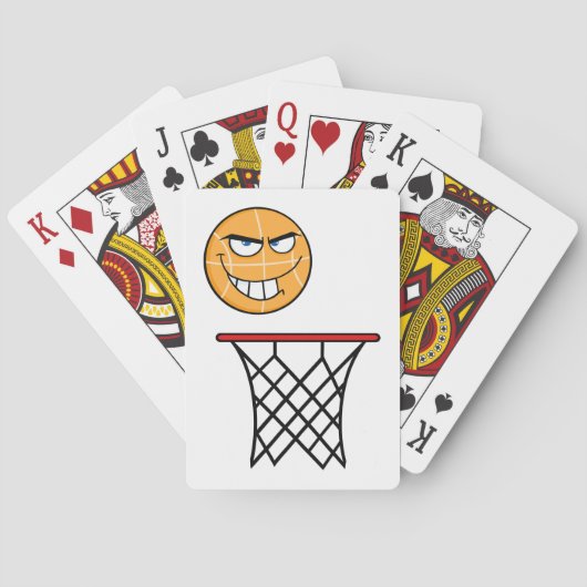 Grappig Glimmend Basketbal Gezicht Dunking Pokerkaarten (Achterkant)