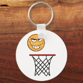 Grappig Glimmend Basketbal Gezicht Dunking Sleutelhanger